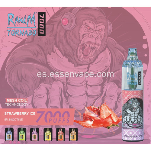 Polonia Randm Tornado 7000puffs Vape de vape desechable Venta caliente